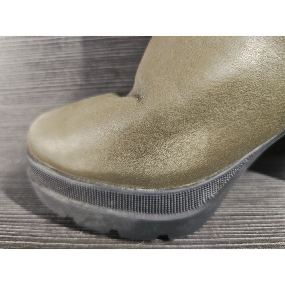 Sorel Dacie Women’s Olive Green Platform Leather Boots Size 8 - Picture 7 of 10